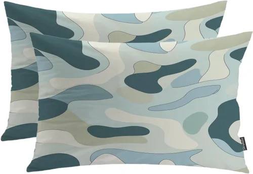 Vista 42 de Shrahala Abstract Art Modern Aesthetic Decorative Pillow Covers, Fluid Forms Minimalist Throw Pillow Cover Blended Hidden Zipper Cushion Cases for
