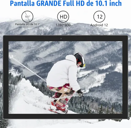 Vista 5 de Tablet de 10 pulgadas con teclado Tablet 2 en 1 Tableta Android 14 Tabletas Incluye estuche ratón lápiz capacitivo batería de 6000 mAh 8GB+64GB