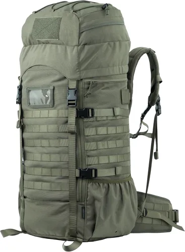 Vista 10 de Mochila táctica 75L con marco interno, MOLLE y sistema de hidratación En Camo