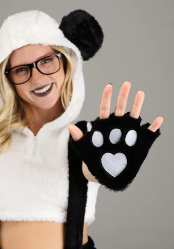 Vista 4 de Disfraz de Panda Elegante para Mujer Multicolor