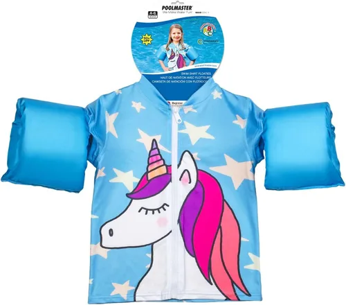 Vista 6 de Poolmaster Camiseta de natación para piscina, chaleco de natación con flotadores de brazo