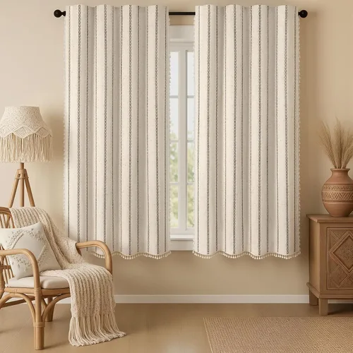 Vista 68 de Cortinas opacas estilo bohemio verde salvia de 96 pulgadas, 2