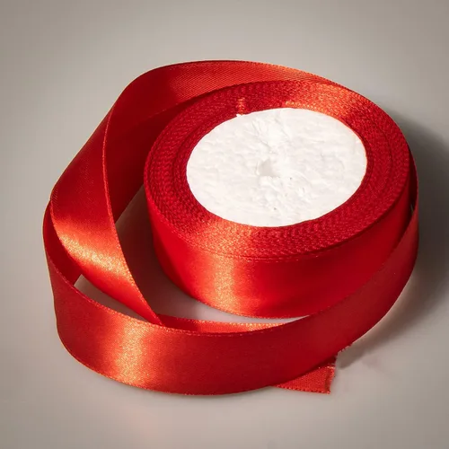 Vista 3 de Cinta de satén de 1 pulgada y 25 yardas, cinta roja para envolver regalos, manualidades, regalos, recorte, costura, decoración de fiesta de boda