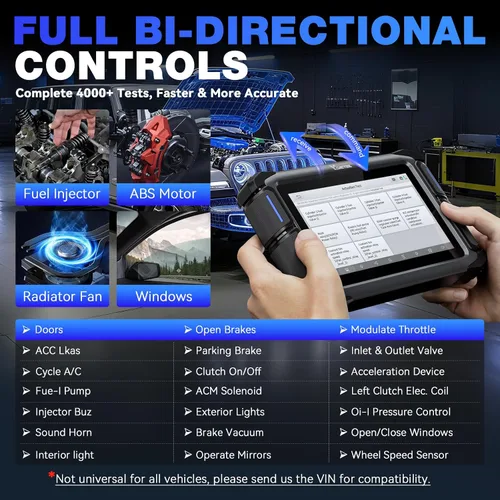 Vista 5 de VDIAGTOOL Herramienta de escaneo bidireccional VD70, herramienta de diagnóstico de escáner OBD2 con codificación ECU, más de 36 restablecimientos