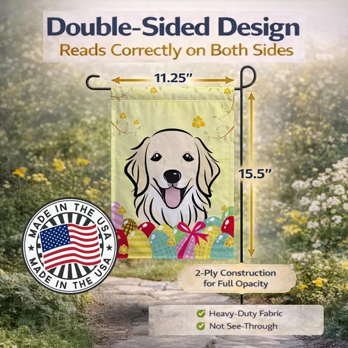 Vista 572 de Caroline's Treasures BB1923GF Bandera decorativa para jardín con diseño de Border Collie, para caza de huevos de Pascua, para jardín, jardín, patio