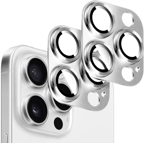 Vista 17 de Kucheed 2 protectores de lente de cámara para iPhone 11, aluminio de metal de una pieza con textura 3D, decoración diseñada para decoración