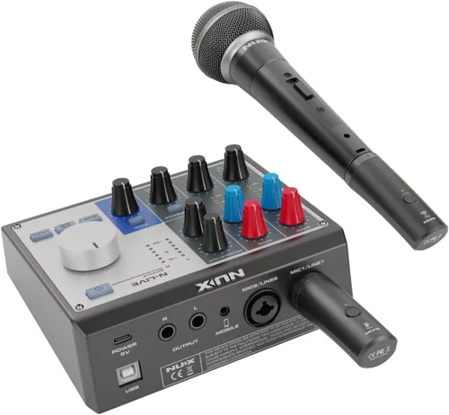 Vista 7 de Sistema de Micrófono Inalámbrico NUX B-3RC 2.4GHz con Estuche de Carga, Paquete de Micrófono, 24-bit/44.1kHz, Transmisión de Larga Distancia