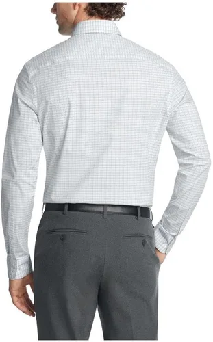 Vista 2 de Calvin Klein Camisa de vestir para hombre, no plancha, elástica, ajustada, a cuadros Acua Multi