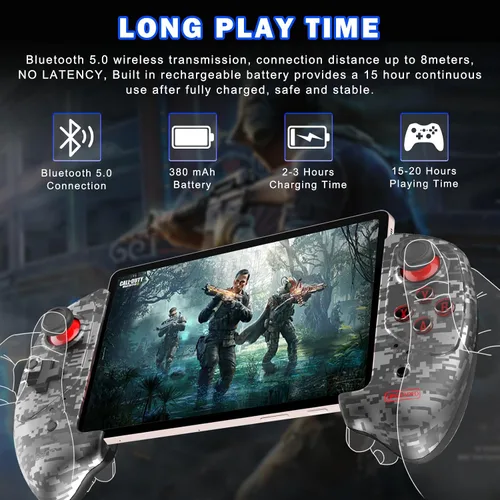Vista 3 de Megadream Wireless Mobile Controller for iPad, Tablet (11"), iPhone 16151413, Android Gamepad for Galaxy Z Fold4, Galaxy Z Flip4, Galaxy S23 S22