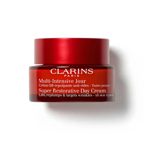 Vista 8 de Clarins Crema de día súper restauradora Hidratante antienvejecimiento para piel madura debilitada por cambios hormonales Repone, ilumina