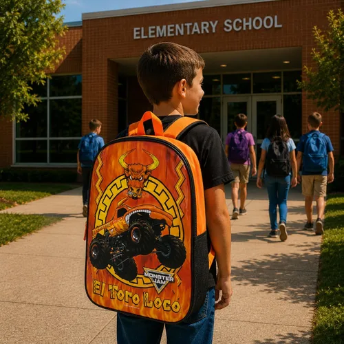Vista 7 de Fast Forward Mochila Monster Jam - Mochila Monster Truck para niños El Toro Loco