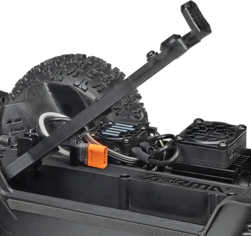 Vista 18 de ARRMA 1/16 Mini Kraton 3S DSC 4X4 RTR Brushless RC Speed Truck, Negro/Rojo