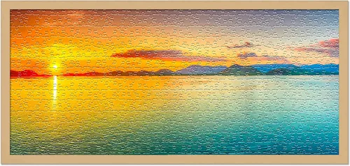 Vista 2 de Poster Palooza Kit de marco de rompecabezas de 11.25 x 38.25 pulgadas. El kit incluye hojas de pegamento para rompecabezas, marco de rompecabezas