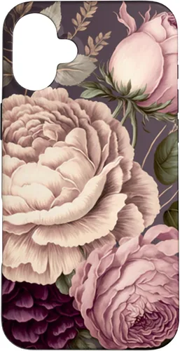 Vista 23 de Elegant Blush Pink & Purple Vintage Floral Rose & Peony Case for iPhone 17