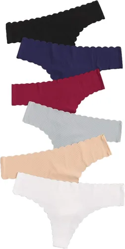 Vista 5 de Floerns Tanga invisible sin costuras para mujer, cómoda ropa interior de bikini