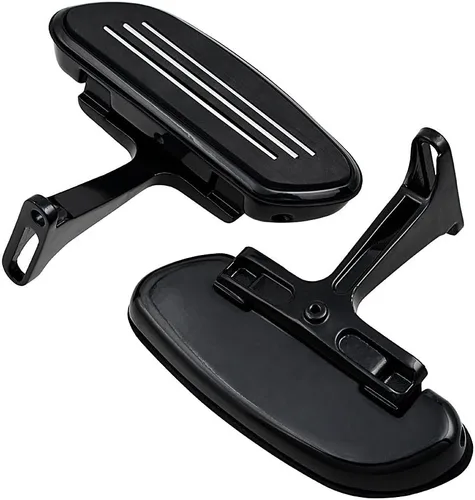 Vista 4 de Tablas de suelo traseras negras y soporte de montaje compatibles con Harley Motorcycle Road King Street Tri Electra Glide 93-18 Negro