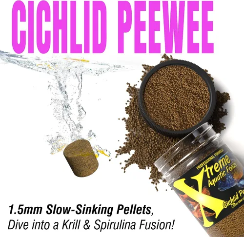 Vista 4 de Xtreme Cichlid Peewee - Pellets de 1.5 mm – Nutrición probada para cíclidos – Aminoácidos equilibrados, mejora la salud inmune y digestiva