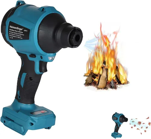 Vista 4 de Soplador/inflador inalámbrico compatible con batería Makita de 18 V Motor sin escobillas de 3 velocidades 51000RPM Soplador de polvo de mano
