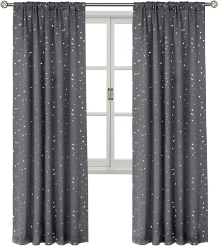 Vista 18 de BGment - Cortinas opacas para niños de 84 pulgadas de largo para dormitorio, cortinas con bolsillo para barra para oscurecer la habitación, cortinas