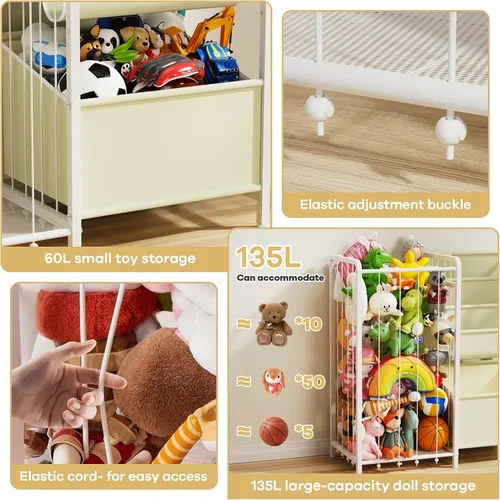 Vista 4 de Estantería para niños y almacenamiento de juguetes, estante de libros para niños de 3 niveles para habitaciones infantiles con almacenamiento