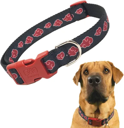 Vista 9 de Akatsuki - Collar de perro de anime para razas grandes, medianas y pequeñas, cachorro: collar ajustable de Naruto para mascotas, con licencia
