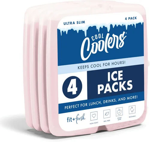 Vista 11 de Enfriadores Cool de Fit + Fresh, Paquetes de Hielo Delgados Reutilizables y Duraderos, Paquetes Fríos para Loncheras, Paquetes de Hielo para Bolsas