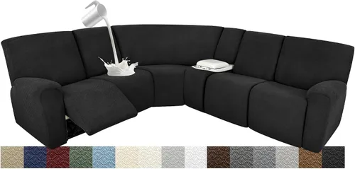 Vista 57 de Fundas impermeables de sofá reclinable modular para sofás reclinables, lavable en forma de L, para perros, fundas elásticas para sofá reclinable