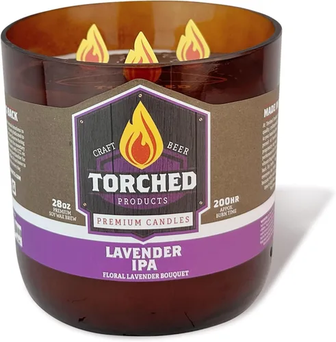 Vista 19 de Torched Velas perfumadas de cerveza, vela de cera de soja natural, aroma Pilsner de madera de pino de 8 onzas, es un gran regalo para hombres