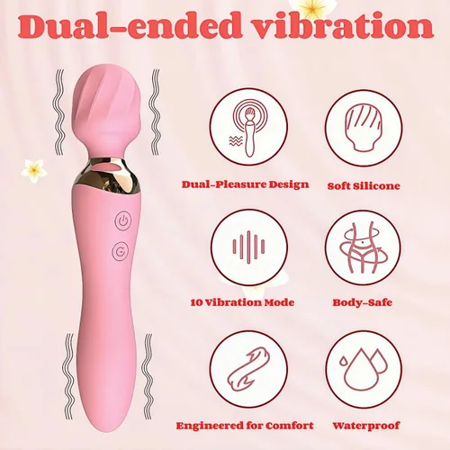 Vista 3 de Juguete para adultos para mujeres, seguro para el cuerpo e impermeable, recargable de 10 velocidades, vibración silenciosa para relajación de cuerpo