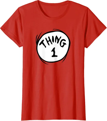 Vista 4 de Dr. Seuss Camiseta con emblema de Thing 1 Rojo