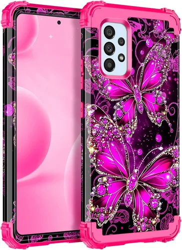 Vista 11 de Casetego Funda compatible con Galaxy A15 5G, que brilla en la oscuridad, tres capas, resistente, resistente, a prueba de golpes, protección