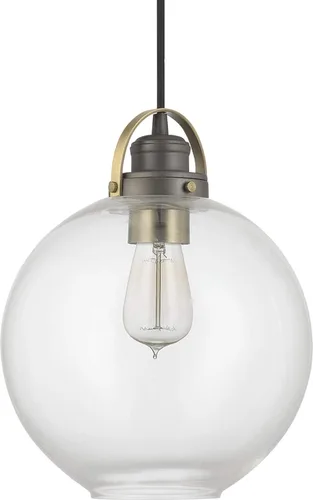 Vista 7 de Capital Lighting 4641PN-136 Dean - Colgante de globo de cristal transparente urbano e industrial, 1 luz de 100 vatios, 13 pulgadas de alto x 10