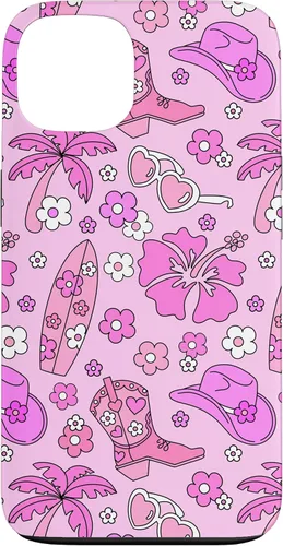 Vista 7 de iPhone 16 Coastal Cowgirl Estética Rosa Cowgirl Hat Cowboy Boots Boho Case