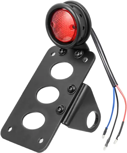 Vista 8 de Amazicha Luz de freno trasera LED para motocicleta de 3/4 pulgadas con soporte, IP67 impermeable para placa de matrícula de montaje lateral