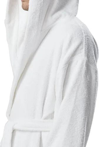 Vista 7 de Arus - Bata de baño clásica de algodón turco con capucha para hombre, con opción de longitud larga