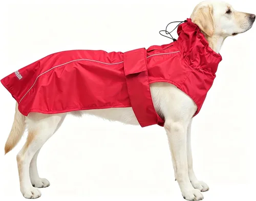 Vista 13 de Chubasquero ajustable impermeable para perros, chaqueta de lluvia ligera para mascotas para cachorros con tira reflectante para perros pequeños