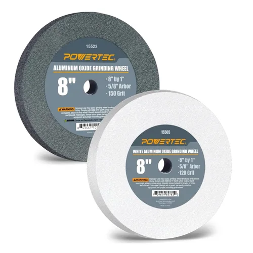 Vista 9 de POWERTEC 15516-P2 - Rueda de molinillo de banco de 8 pulgadas, grano 36, muela abrasiva de óxido de aluminio para amoladora de pedestal de banco