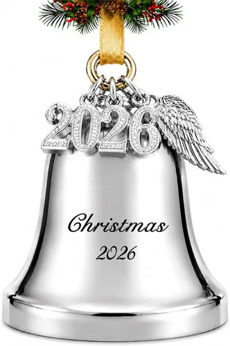 Vista 9 de FKOG 2025 Adorno de Campana de Navidad It's A Wonderful Life, Campana Plateada para Árbol de Navidad y Adorno de Campana de Trineo, Regalos