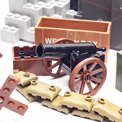 Vista 4 de Medieval Warfare Cannon 2, paquete de armas militares, figuras de soldados de juguete, minifigura de juguete compatible con las principales marcas
