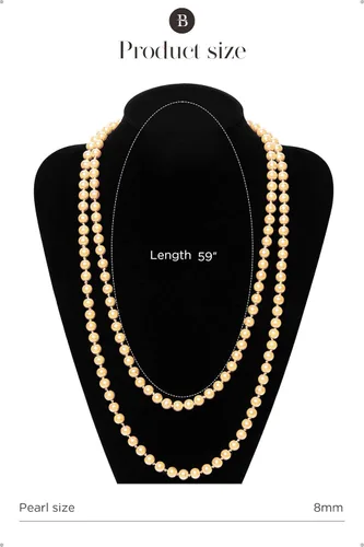 Vista 44 de BABEYOND - Collar de perlas sintéticas estilo art deco de la década de 1920, collar de perlas largas para fiesta de disfraces de estilo Gatsby