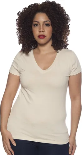 Vista 7 de Zenana remera básica, cuello en V, paquete de 4 prendas para mujer, L