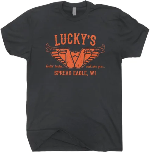 Vista 2 de Camiseta de motocicleta divertida ofensiva Harley Biker para hombres y mujeres Luckys Vintage Graphic Tee Route 66 Sturgis