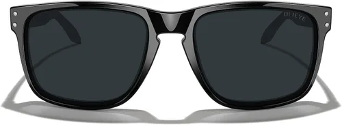 Vista 2 de Gafas de sol polarizadas deportivas para hombre, gafas de sol de marco flexible para pesca deportiva masculina Marco negro/lente negra/metal plateado