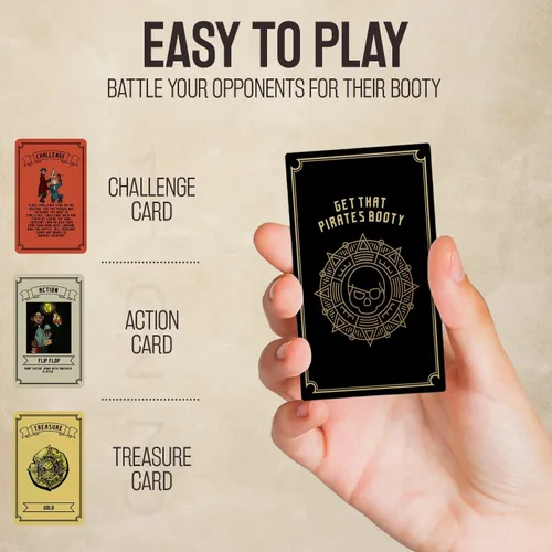 Vista 8 de Get That Pirate's Booty - Juego de cartas divertido para 2 a 6 jugadores, para adultos, adolescentes y niños, un divertido juego temático de pirata