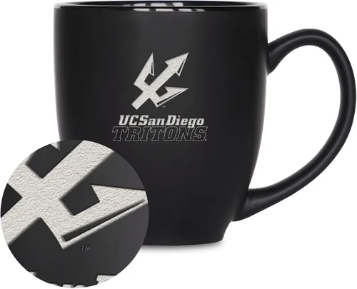 Vista 415 de Rico Industries - Taza de cerámica mate negra con grabado láser estándar de 15oz para NCAA (escuelas T & U) - Para bebidas calientes o frías