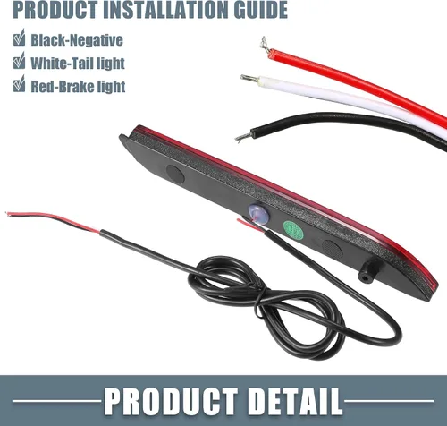 Vista 6 de Parachoques trasero Reflector niebla freno que fluye luz trasera LED rojo para Toyota Camry 2006 2007 2008 2009 2010 2011 2012 2013 2014 plástico