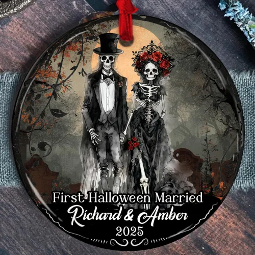 Vista 21 de Adorno personalizado de cerámica para parejas, adornos personalizados, regalo romántico de boda, regalo romántico para parejas, regalos de despedida