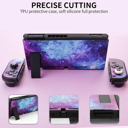 Vista 4 de Galaxy Carrying Case for Nintendo Switch, Portable Travel Cover Case with 10 Game Card Slots for Switch Console, Accessories with Protective Shell