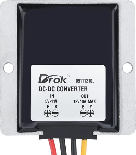 Vista 3 de DROK Convertidor elevador de 5 V a 12 V - Convertidor de impulso de CC impermeable 5V-11V a 12V, regulador de voltaje 10A 120W fuente