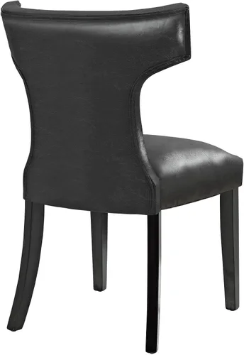 Vista 5 de Modway EEI-3922-BLK - Silla de comedor de vinilo curva, color negro